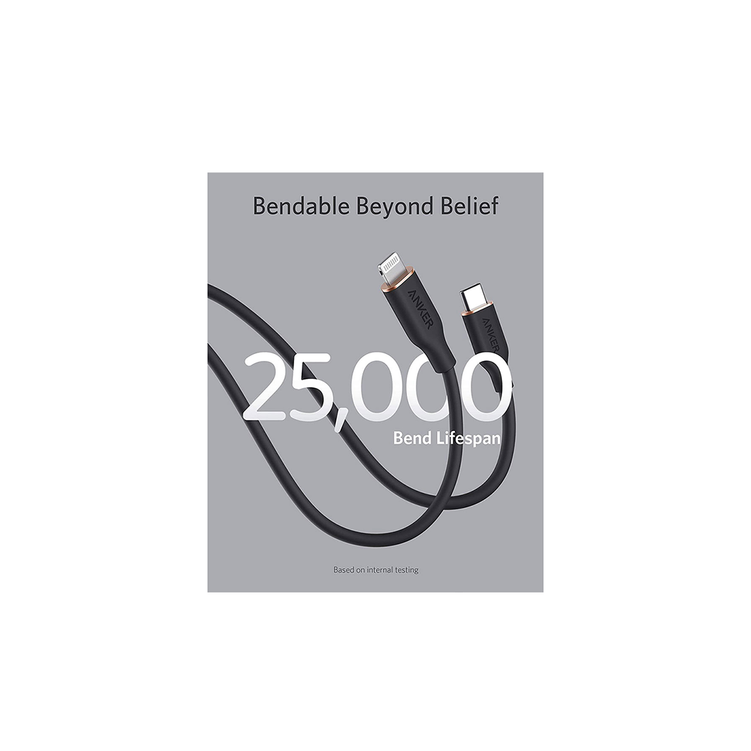 Anker Cable PowerLine III Flow USB-C To Lightning 3 Ft. - Black Anker Cable PowerLine III Flow USB-C To Lightning 3 Ft. - Black
